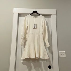 Winter white sweater dress.